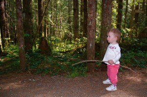 little girl big stick